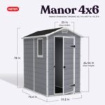 Manor 4×6 Resin Storage Shed – Grey & White Outdoor Organizer - Image 2