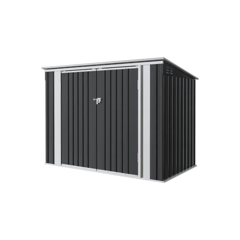 5.8×3.3 FT Metal Outdoor Shed – Hydraulic Lid for Tools & Bins