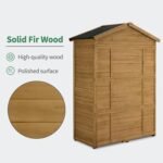 Macrout 78” Wood Storage Cabinet – 6 Shelves Lockable Outdoor - Image 9