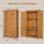 Wooden Outdoor Cabinet – 63” Garden Tool Shed with Shelves - Image 6