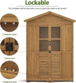 Macrout 78” Wood Storage Cabinet – 6 Shelves Lockable Outdoor - Image 6