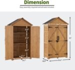 Outdoor Wood Storage Cabinet – 2 Shelves with Floor for Yard - Image 4