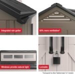 7×7 FT Resin Storage Shed – Brown Weather-Resistant Outdoor - Image 7