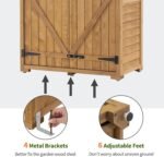 Outdoor Wood Storage Cabinet – 2 Shelves with Floor for Yard - Image 7
