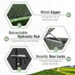 5.8×3.3 FT Metal Outdoor Shed – Hydraulic Lid for Tools & Bins - Image 6